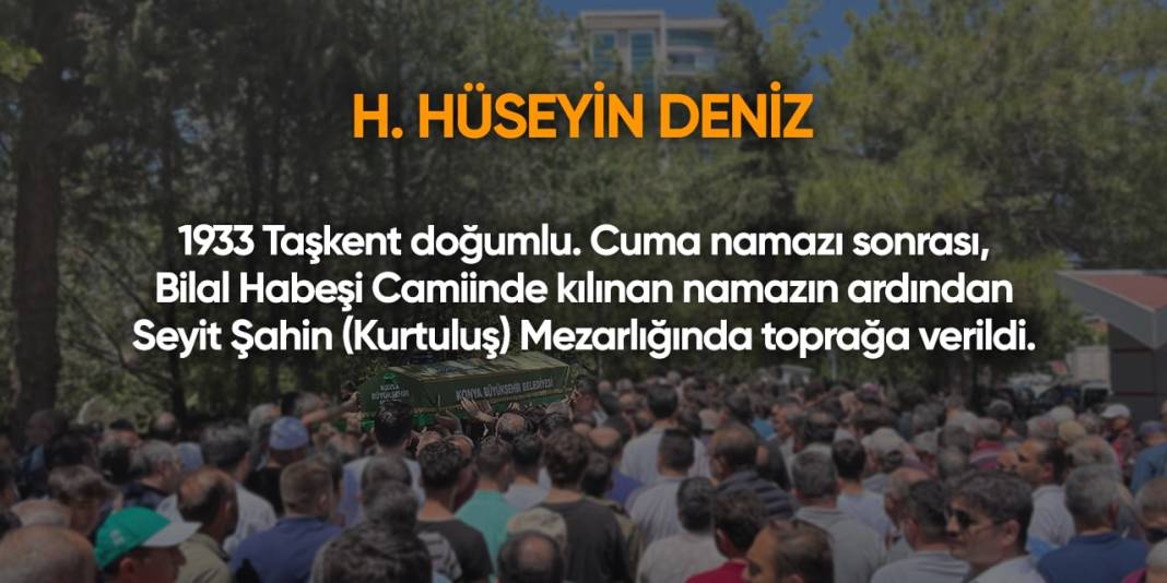 Konya'da bugün vefat edenler | 4 Ekim 2024 2